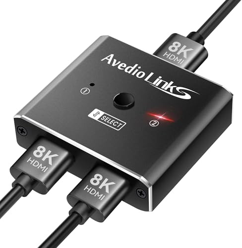 Avedio Links HDMI 2.1 Switch, 8K@60Hz & 4K@120Hz, 3-Port Black HDMI Switcher/Splitter for TV, PS5, Xbox, Monitors