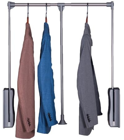 YCOVSFP Ausziehbare Garderobenstange, Anhebbarer Kleiderschrank-Aufhänger for Aufhängen Von Kleidung, Garderobenstange, Anhebbarer Organizer, Aufbewahrungssystem, Tragkraft: 20 Kg(670-900mm)
