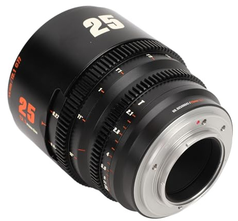 25 Mm T2.1 Cinema Lens APS C FX-fäste 260 Graders Ultralångt Fokus Stor Bländare Manuell Fokus Cine-objektiv för X M1 X Pro1 X A1 X T1 X S10 (Svart)