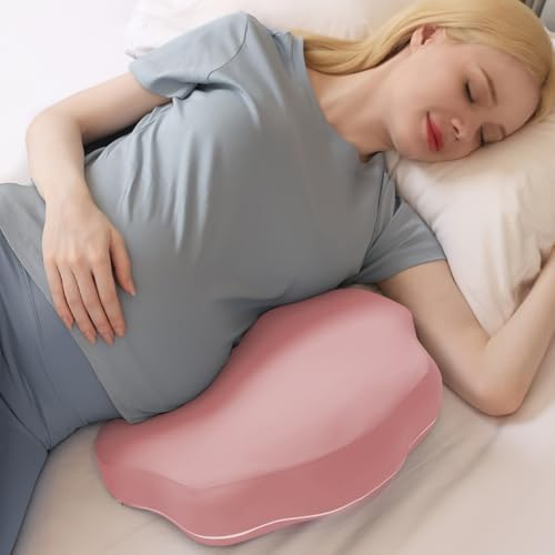 Chilling Home Graviditetskudde för Att Sova, Memory Foam Graviditetskudde för Mage, Rygg, Justerbar och Bärbar Kroppskudde för Personer Som Sover på Sidan (15 cm,Röd)