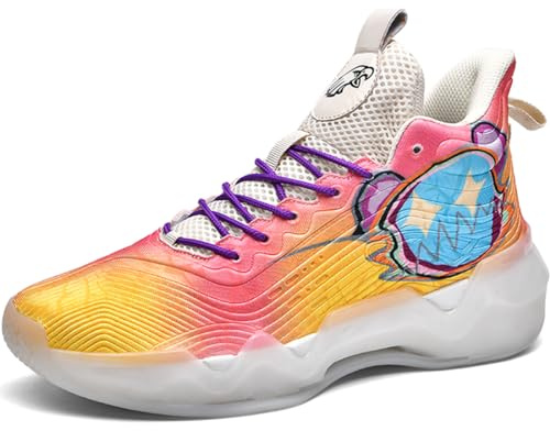 Kmrlofiy Basketsko för män, mode, halkfria, sneakers, unisex, sportskor i gummi, lätt yttersula som andas, sport, ungdomssneaker, Sneaker 19, 43 EU