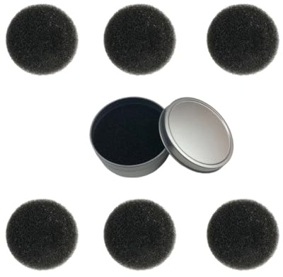 DECHOUS Esponja Limpiadora Seca para Brochas de Maquillaje 7 Piezas Estuche Compacto Reutilizable Algodón de Repuesto Herramienta Práctica para Limpieza Rápida y Viaje