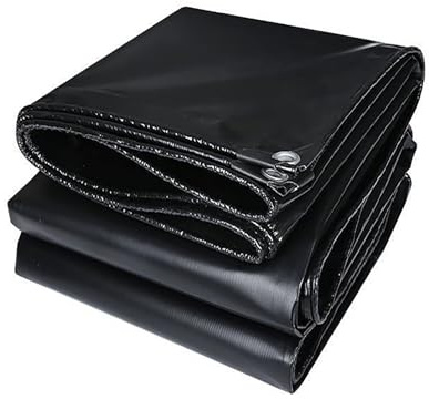 Telone Occhiellato Idrorepellente 190 x 250 cm Extra Impermeabile Telo Telone Occhiellato in Polietilene con Occhielli per Mobili da Giardino Barche Legno Piscina Camion, Nero