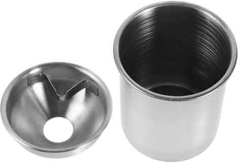 Generico Portacenere Auto Portatile in Acciaio Inossidabile, Portacenere Antivento con Coperchio Chiuso, Design Moderno e Funzionale per Auto e Casa, Resistente e Facile da Pulire