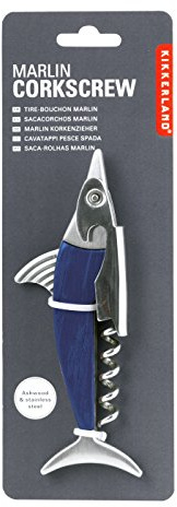 Kikkerland CS22 Flaschenöffner, Holz, blau, 7 x 1.7 x 20.5 cm