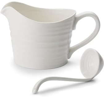 Portmeirion Sophie Conran White Sauce Jug, Fine Porcelain Serving Pitcher - 1 Pint Gravy Jug for Dining, Everyday Meals & Entertaining - Dishwasher, Oven, Freezer, Microwave Safe
