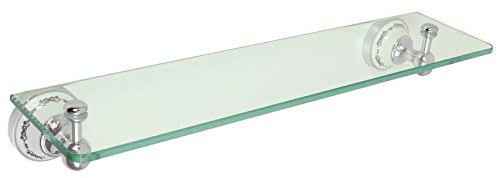 Welfenstein Glasablage Glasregal 50cm Retro Nostalgie Keramik Messing D5-83