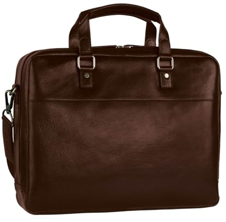 Leonhard Heyden Henkeltasche Laptoptasche mit Laptopfach Roma Zipped Briefcase 2 Compartments Brown braun
