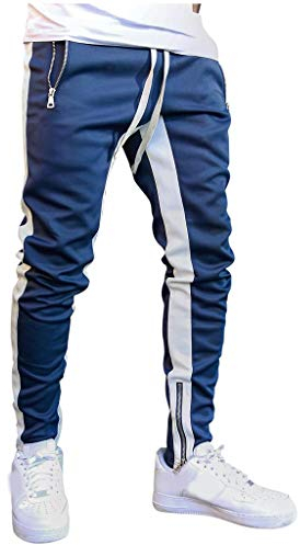 Meilily Herren Hosen Sommer Zipper Jogginghose Slim fit Hose Trainingshose Latzhose Pluderhosen Sporthose Sweatpants Arbeitshose Trekking Gym Jogger Freizeit Laufen Grau Yoga Fitness Pants Schwarz