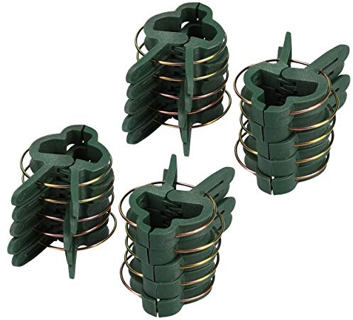 mumbi 20x Pflanzenclips Pflanzenklammern Pflanzenhalter Pflanzenbinder in klein, Gartengrün