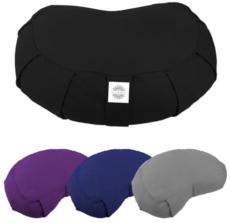 Vivezen - Pouf, zafu, coussin de méditation, yoga - Demi-lune - 44 x 27 x 13 cm - Plusieurs coloris