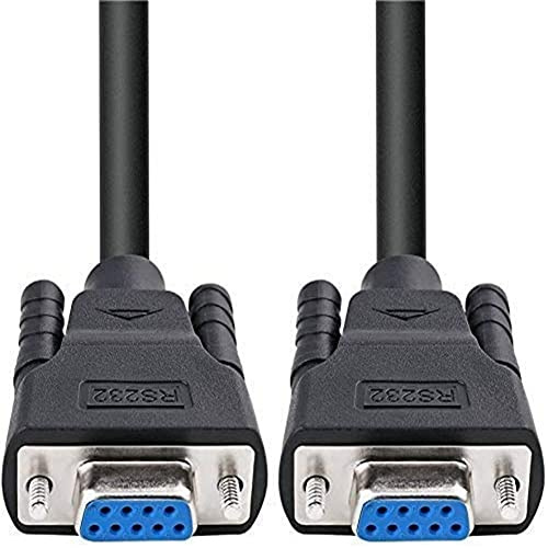 DTECH DB9 RS232 Serial Null Modem Cable Female to Female 0.5M | Full Handshaking 7 Wire Crossover for Data Communication