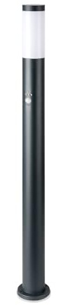 V-TAC Lámpara de exterior bolardo VT-838, IP44, E27, sensor PIR, acero inoxidable, gris, 1100 mm, VT-8968, gris