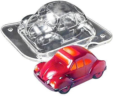 TUKE 3D-Auto-Form aus Polycarbonat, Schokoladenform, hart, Polykarbonat, Süßigkeitenform, 3D-Auto-Schokoladenform, 14 cm