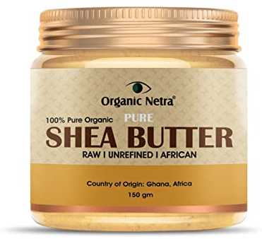 Organic Netra 100% Pure Organic Shea Butter for Skin, Body & Lips | Moisturizes Dry Skin | Nourishes Chapped Skin| Diminishes Wrinkles and Lines | Firms Stretch Marks, 5.2 Oz (Pack of 1)