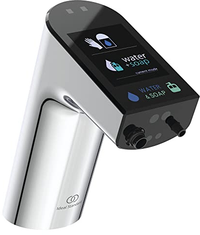 Ideal Standard - Intellimix, Rubinetto elettronico smart senza contatto per lavabo, Eroogazione di sapone integrata, Cromato