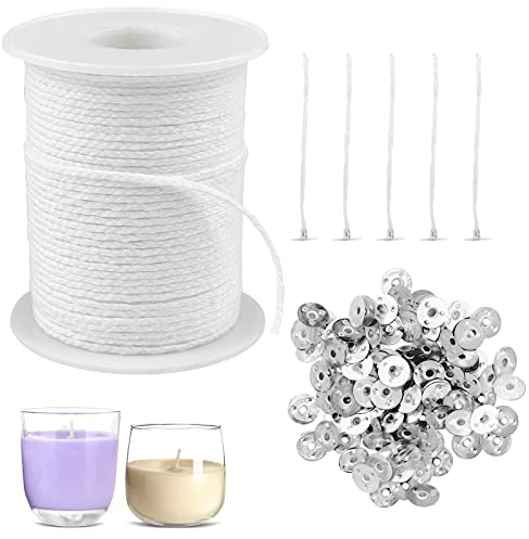 Oulesvte 100 Stück Kerzendocht, Kerzendochte für Kerzen, Kerzendocht aus natürlicher Baumwolle, einstellbare Kerze, Für die handwerkliche Kerzenherstellung, umweltfreundlich, rauchfrei