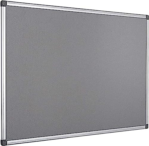 2 UR DOOR 60 cm x 45cm Aluminium Frame Felt Notice Pin Board - Notice Board Bulletin Frame for Office, School, Bedroom, Memo, and Home (Grey)