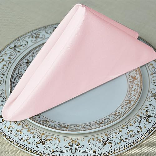 10er Set Stoffservietten - Baumwolle Servietten Stoff Wiederverwendbare Servietten Tuch Waschbare Tischservietten Tischservietten Set für Weihnachten/Hochzeit/Geburtstag Cafés 48 * 48cm -Rosa