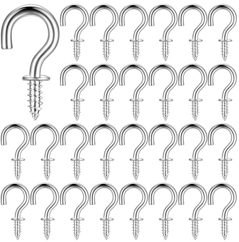 JJWUYUE 100 pezzi piccoli ganci a vite da avvitare, viti a soffitto con filettatura, viti a gancio per appendere, mini gancio in metallo da parete in gancio per legno, piante, decorazioni
