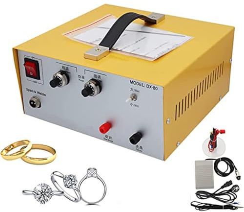 GTANND Soldador portátil por Puntos para joyería, pequeña máquina de Soldadura por Puntos para joyería, con Mango, con Pedal, máquina de Soldadura por Punto de Pulso, para fabricación de Oro y Plata