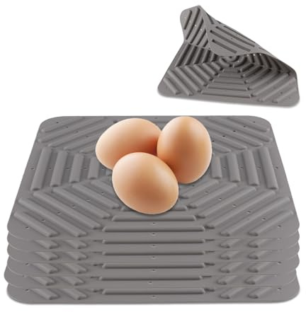 4PCS Washable Chicken Nesting Pads, 12inch Silicone Nesting Box Pads for Chickens Coop Laying Eggs, Poultry Nest Box Pads for Chickens, Grey