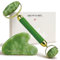 Rena Chris Gua Sha and Face Roller Set, Anti-Breakage Jade Roller for Long-Lasting Use, Jawline Sculpting and Puffiness Reducing, Gua Sha Facial Tools for Self Care Gift - Green