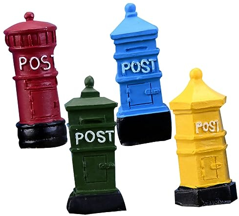 SEWACC 4 Stücke Boxen Desktop-Ornament Briefhalter Für Den Schreibtisch Zubehör Für Mikrolandschaften Büro-schreibtischdekorationen Die Büro-Schreibtisch-Dekoration Mini-Mailbox-Modell