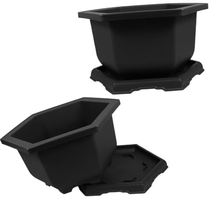 SUPVOX Sets de Pots Hexagonaux Design Unique Lot de 2 en Plastique PP Favorisant la Croissance des Racines pour Orchidées et Plantes en Pot Balcon et Jardin