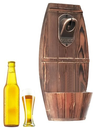 Décapsuleur mural en bois pour extérieur, décoration de bar, ouvre-bouteille de bière avec collecteur de couvercle pour les amateurs de bière