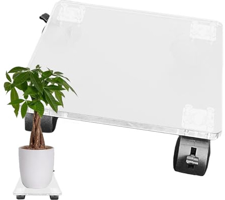 Acryl-Pflanzroller – Pflanzenwagen | Pflanzenroller mit Rädern, transparenter quadratischer Pflanzgefäß-Rollensockel aus Acryl, Pflanzenständer-Mover, Gartentopf-Mover, Blumenständer für den Innen- un