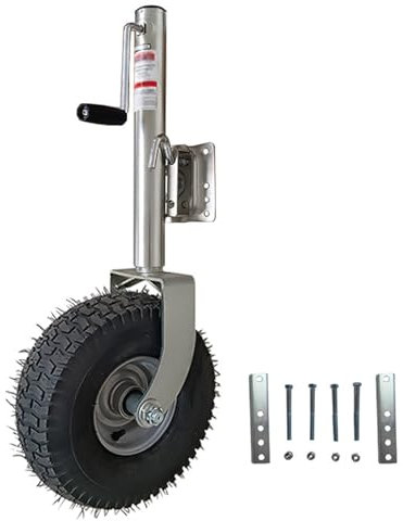 Ruota di supporto per rimorchio, Pneumatici grandi portata 880 kg Ruotino Singolo 340x140mm, ruotino per carrello con fascetta di serraggio per rimorchi roulotte e rimorchi (Pneumatici grandi)