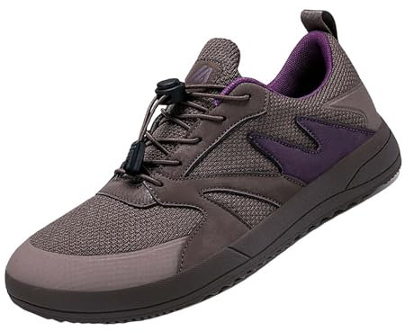 Generiska barfotaskor, dam, herr, barfotaskor, löparskor, barfota, sneakers, bred tådesign, lätta, ventilerande, halkfria sneakers med flexibel sula, skosnören, promenadskor, storlek 39–46, kaki, 42