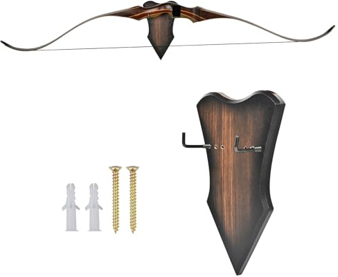 SPG Archery Bow Wall Mount - Horizontal Bow Display Stand Adjustable Bow Hanger for Compound Recurve Bow Longbow Space-Saving Holds Up to 13lbs (Small)