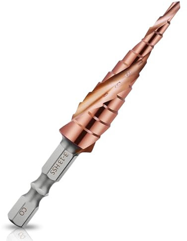 Step Drill Bit for Metal, M35 Cobalt Drill Bits Multiple Hole Stepped Drill Bit (3-13mm) for Hard Metal, Stainless, Steel, Aluminium, Wood, 6.35mm Hex Shank