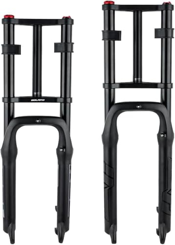 DECAKE Mountainbike-Luftfedergabel 20 26 Zoll 4.0 Reifen Fatbike-Gabel Federweg 160 mm 1-1/8 Zoll Gerade Schnee-/Strand-/E-Bike-Doppelbrücken-Vorderradgabel XC/AM 9 * 135 mm QR Manuelle V