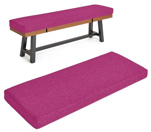 HJZPWB 5 cm Dick Sitzkissen Bank Leinenstoff Bankkissen Abnehmbar Sitzbank Polster Eckbank Auflagen rutschfest Bankauflage Waschbar Sitzauflage Bank Gartenbank Sitzauflage,Rosa,100 * 35 * 5cm