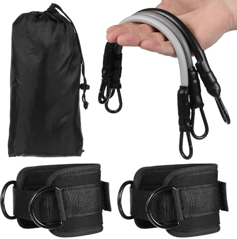 TOKIDNY Juego de Tobilleras con Pesas Ajustables para Entrenamiento de Piernas Bandas de Resistencia de Tobillo Gradiente Gris con Soporte Negro Equipo para Fortalecer Tobillos y