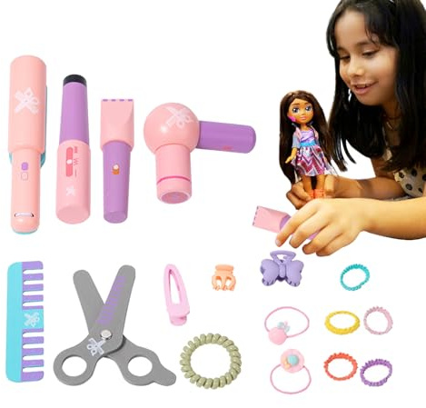 Juego De Peluquería Para Niños,Juguetes Educativos De Madera Para Styling Y Aprendizaje - Herramientas Para Jugar Peluquería Para Niños - Para Niñas Edad 3+ Hogar Escuela Sala De Juegos Guardería Fes