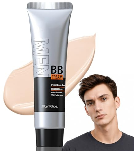 Men's BB Cream SPF15 Tinted Moisturiser Lightweight Non-Greasy Oil Control - Multi-Purpose Concealer Evens Skin Tone Minimises Pores Hydrating Natural Finish for All Day Radiance (Light)