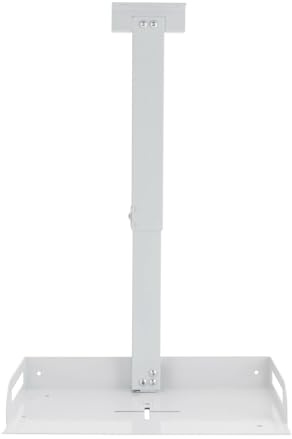 Universell projektorhållare med bricka upp till 14 kg, 34–56 cm justerbar höjd takhållare med kabelgenomföring och ventilationsöppningar, projektorhållare av stål/aluminium för konferensrum (vit)
