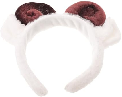 Healeved Goat Headband with Ram Horns and Plush Lamb Ears, Lightweight Animal Ears Headband Sheep for Instant Costume Transformation at Cosplay Gatherings and Birthday Parties