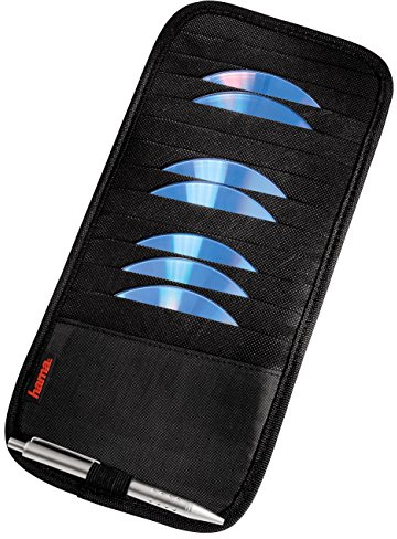 Hama Sonnenblende Tasche (geeignet für 12 CDs, Auto CD Aufbewahrung mit Stifthalter) schwarz