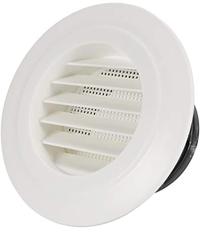 Hon&Guan 100mm Round Louvred Air Vents for Wall Ceiling, 4 Inch Extractor Vent Cover Grille with Flyscreen Mesh Shed Vent Duct Vent Tumble Dryer Vent Cover External