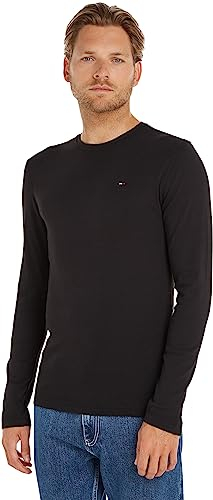 Tommy Jeans Men's Original Rib L/S Knit Tops, Black, S