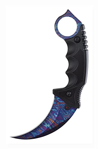 CS GO Karambit Elite - Damascus Steel Blue - CSGO Knife Skin Counter Strike Global Offensive Jagdmesser Survival ARIKnives