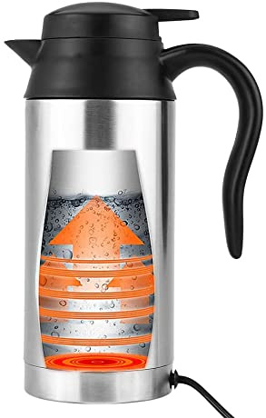 bollitore Camion + Bollitore Elettrico 750ml 12V Auto Portatile Acciaio Inossidabile Accendisigari Riscaldamento Bollitore Tazza Termos Viaggio Elettrico