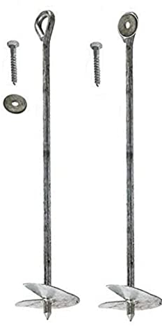 h2i Bodenanker | 60 cm | 2 Stück |Erdanker aus verzinktem Stahl | stabile Schraubanker zum Eindrehen | zur Sicherung von Schaukeln Leitern Zäunen Spieltürmen Gewächshäusern