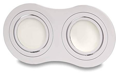 6x LED Einbaustrahler Set rund weiß 2-flammig 7 Watt kaltweiß 12V flach - MR16 Einbauleuchte schwenkbar - Einbau-Spot Decken-Strahler Deckeneinbaustrahler Deckenspot Deckeneinbauleuchte