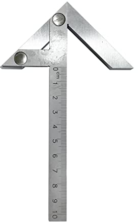 HEZHU Zentrierwinkel 100 x 70mm Edelstahlwinkelfinder 45/90-Grad-Winkelmessgerät Schmiege Winkelmesser Tool